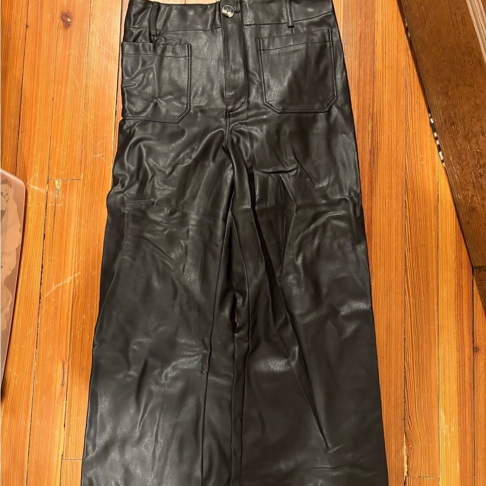 Anthropologie Maeve Black Leather Pants